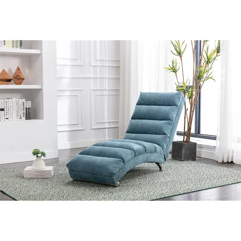 Linen Chaise Lounge Indoor Chair - 58.27 x 21.65 x 34.25 10
