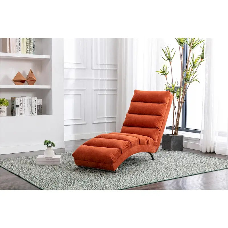 Linen Chaise Lounge Indoor Chair - 58.27 x 21.65 x 34.25 11