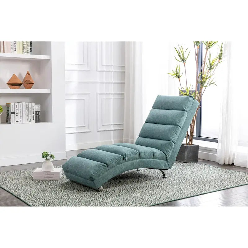 Linen Chaise Lounge Indoor Chair - 58.27 x 21.65 x 34.25 12