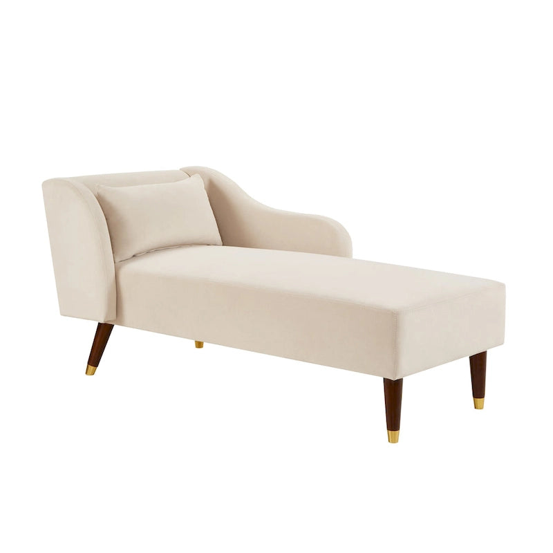 Modern Chaise Lounge Chair with Velvet Upholstery - 29.50 x 55.90 x 28.70 8
