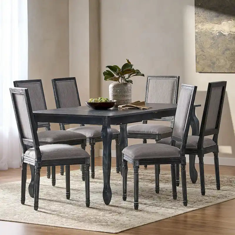 Regan Upholstered Expandable 7 Piece Dining Set by Christopher Knight Home 35