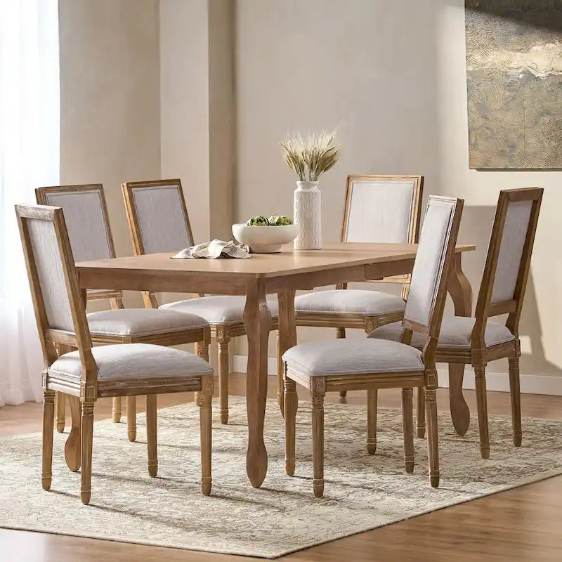 Regan Upholstered Expandable 7 Piece Dining Set by Christopher Knight Home 5