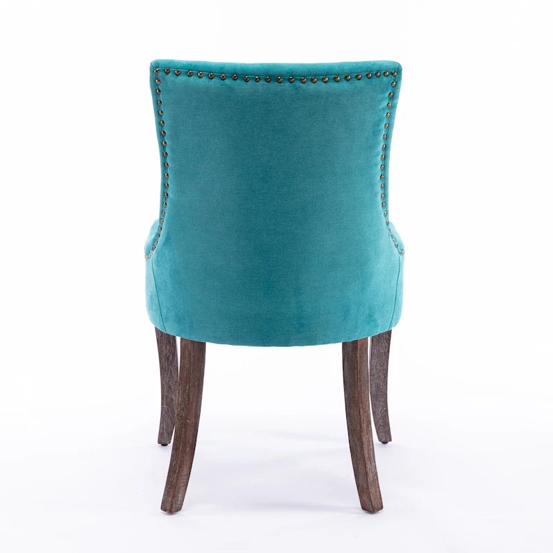Ultra Side Dining Chair with Thickened Fabric and Bronze Nail Head, Set of 2 28