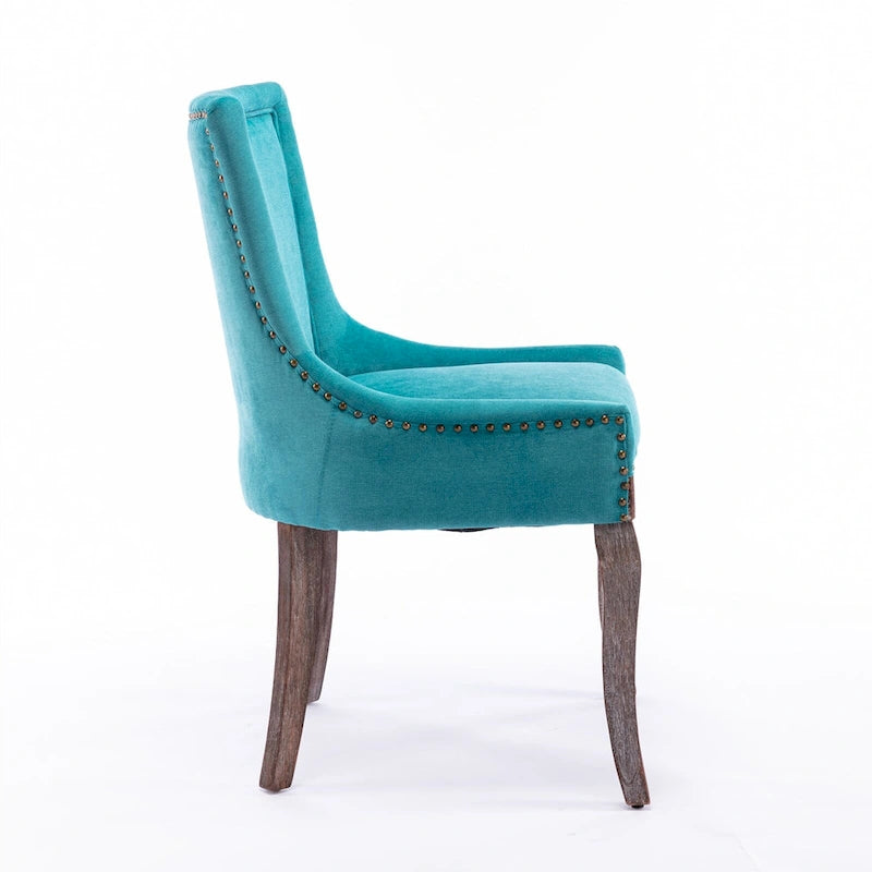 Ultra Side Dining Chair with Thickened Fabric and Bronze Nail Head, Set of 2 4