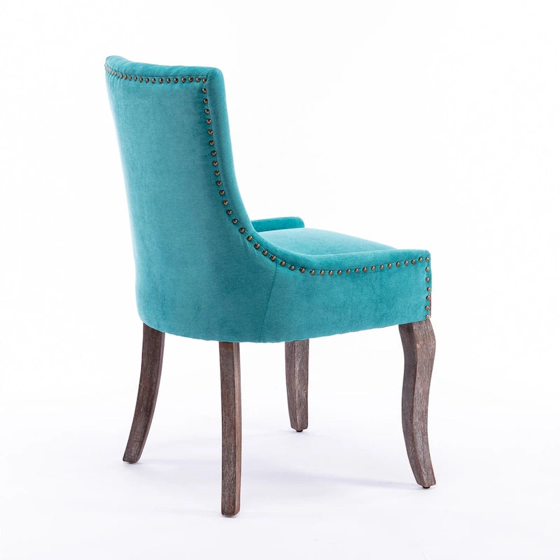Ultra Side Dining Chair with Thickened Fabric and Bronze Nail Head, Set of 2 5