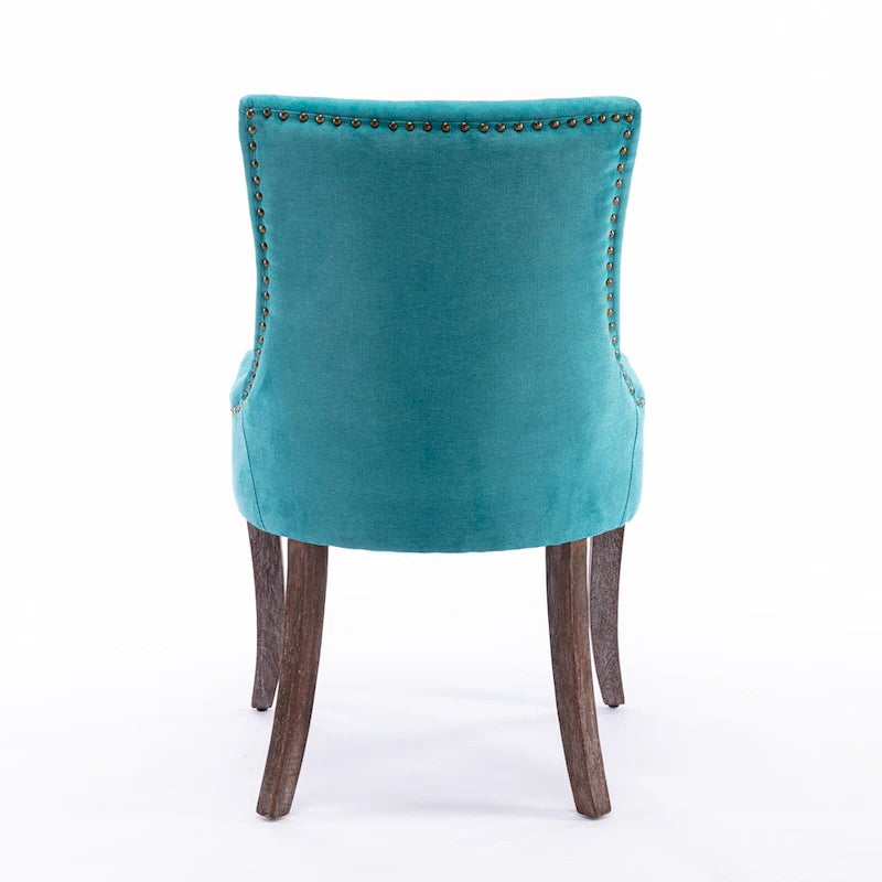 Ultra Side Dining Chair with Thickened Fabric and Bronze Nail Head, Set of 2 6