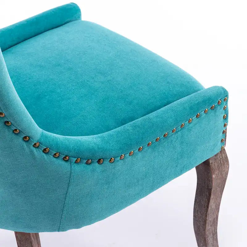 Ultra Side Dining Chair with Thickened Fabric and Bronze Nail Head, Set of 2 7
