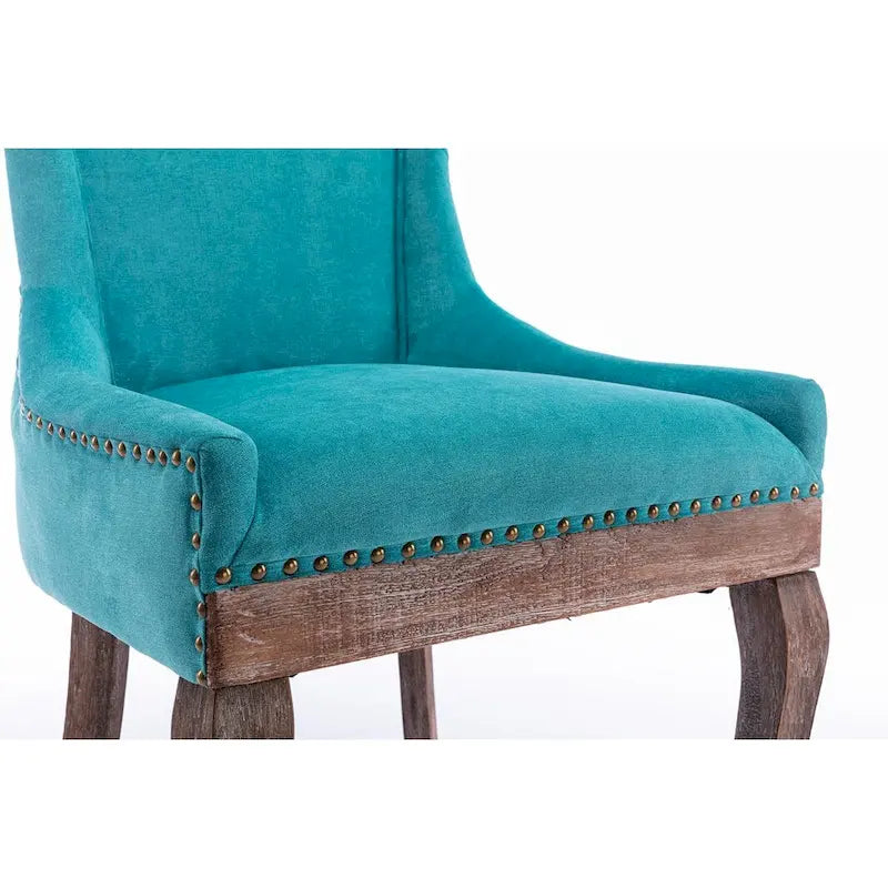 Ultra Side Dining Chair with Thickened Fabric and Bronze Nail Head, Set of 2 9