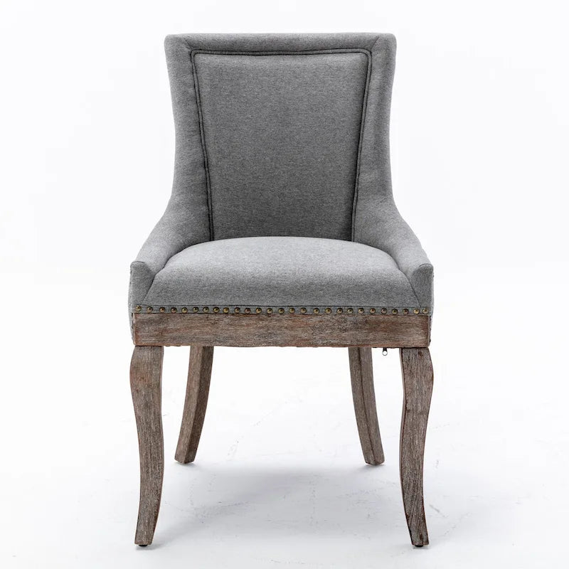 Ultra Side Dining Chair with Thickened Fabric and Bronze Nail Head, Set of 2 11