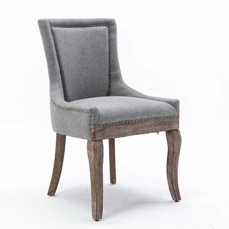 Ultra Side Dining Chair with Thickened Fabric and Bronze Nail Head, Set of 2 12