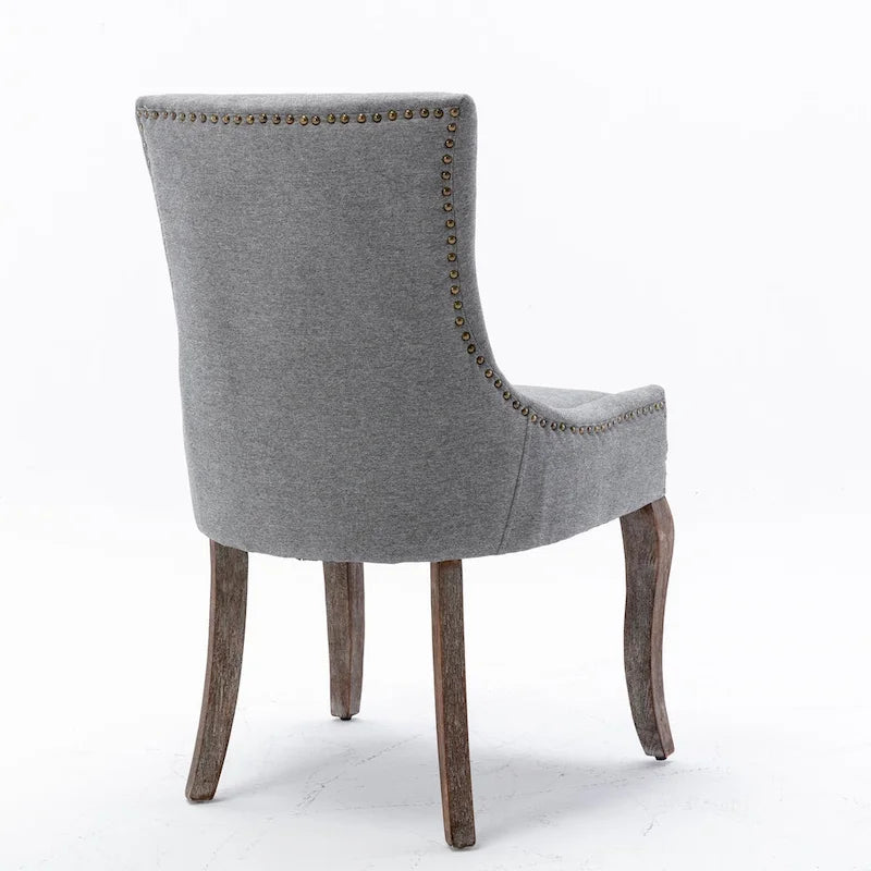 Ultra Side Dining Chair with Thickened Fabric and Bronze Nail Head, Set of 2 14