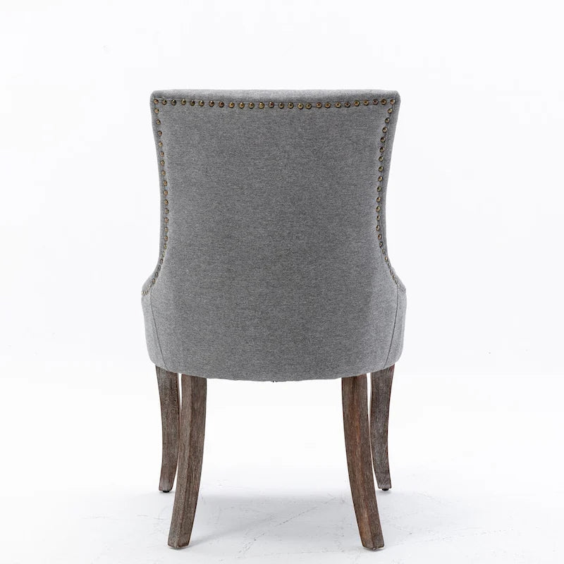 Ultra Side Dining Chair with Thickened Fabric and Bronze Nail Head, Set of 2 15