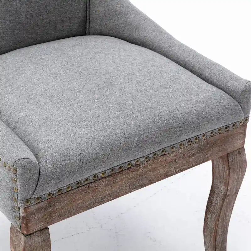 Ultra Side Dining Chair with Thickened Fabric and Bronze Nail Head, Set of 2 17