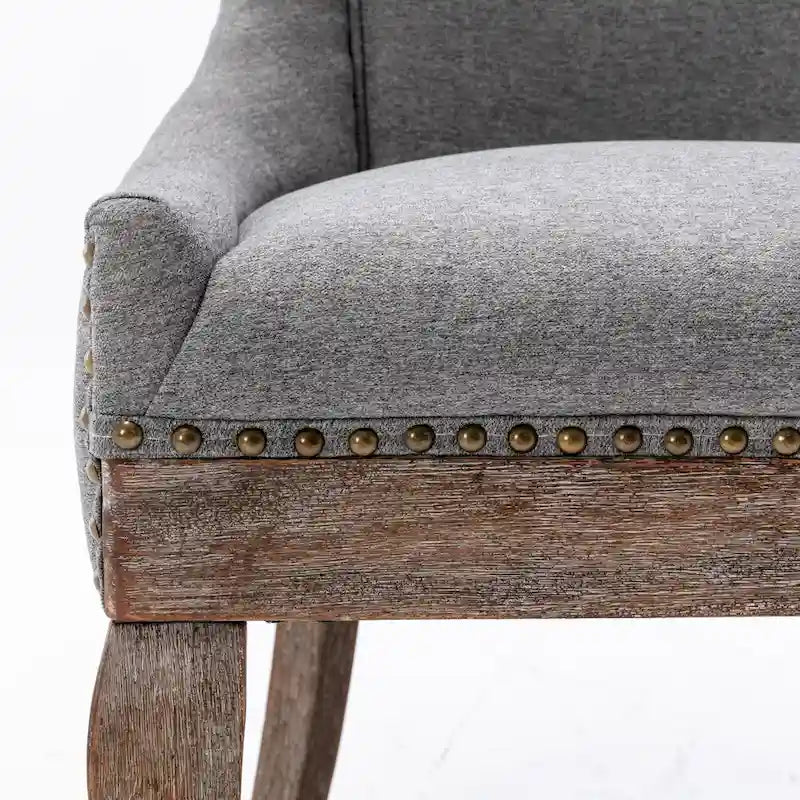 Ultra Side Dining Chair with Thickened Fabric and Bronze Nail Head, Set of 2 18