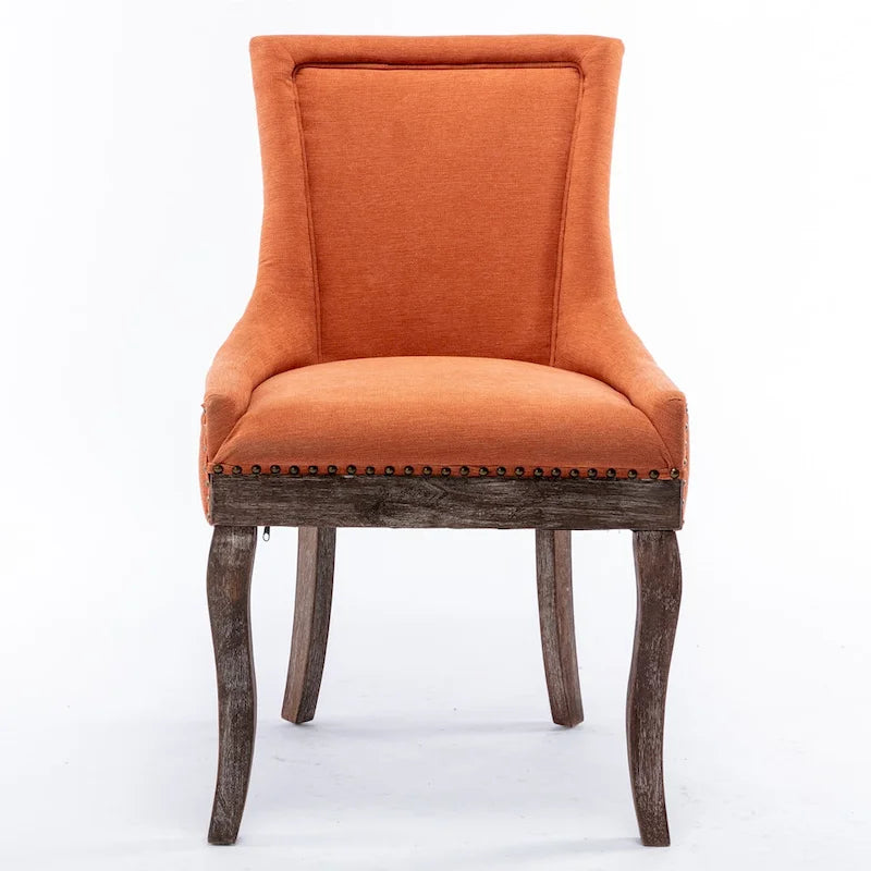 Ultra Side Dining Chair with Thickened Fabric and Bronze Nail Head, Set of 2 20