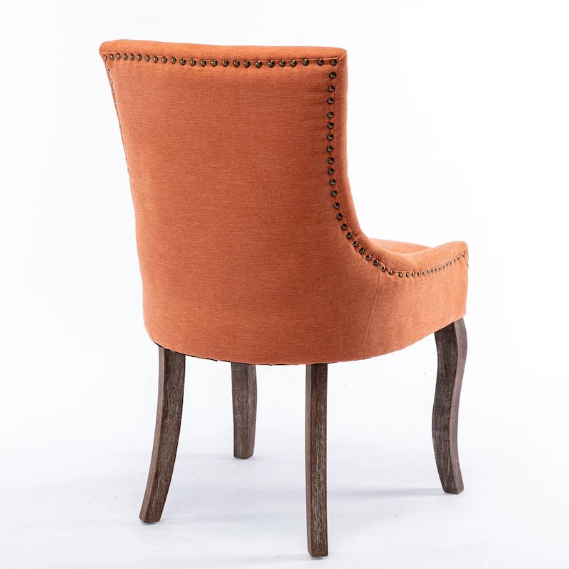 Ultra Side Dining Chair with Thickened Fabric and Bronze Nail Head, Set of 2 23