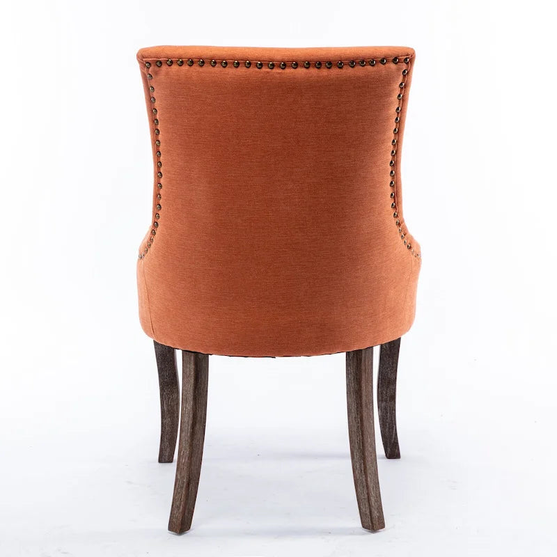 Ultra Side Dining Chair with Thickened Fabric and Bronze Nail Head, Set of 2 24