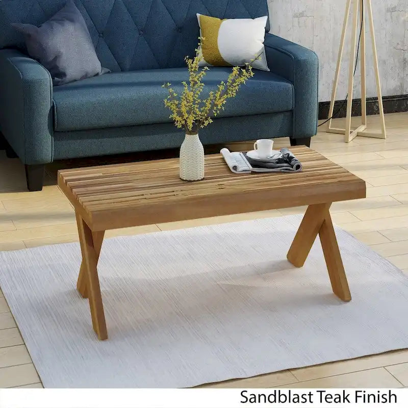Esmeralda Farmhouse Acacia Wood Coffee Table by Christopher Knight Home 2