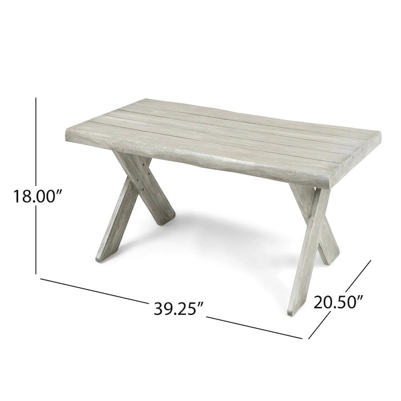 Esmeralda Farmhouse Acacia Wood Coffee Table by Christopher Knight Home 9