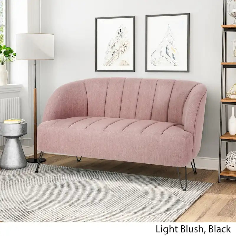Divanetto moderno in tessuto Lupine con gambe a forcina di Christopher Knight Home