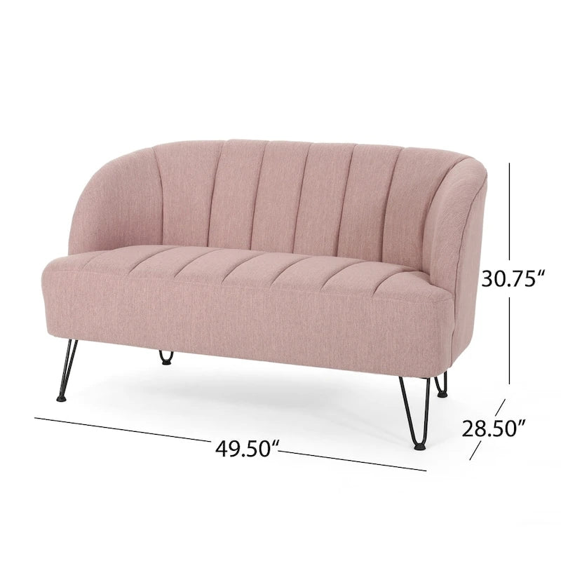 Lupine Modern Fabric Loveseat with Hairpin Legs by Christopher Knight Home 3