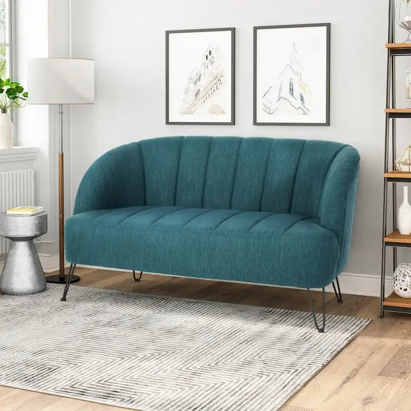 Lupine Modern Fabric Loveseat with Hairpin Legs by Christopher Knight Home 6