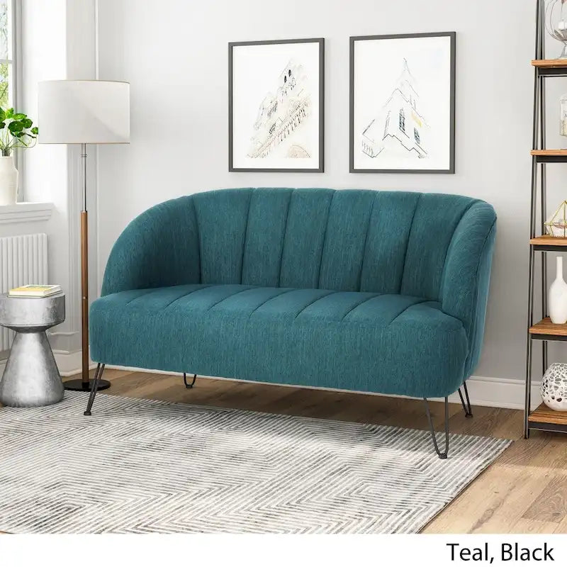 Lupine Modern Fabric Loveseat with Hairpin Legs by Christopher Knight Home 7