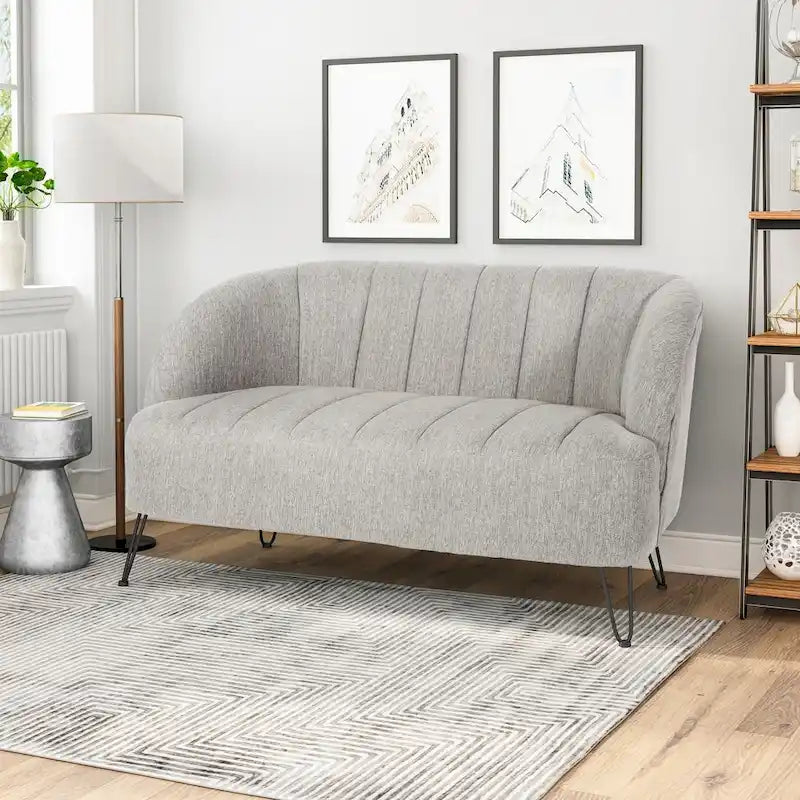 Lupine Modern Fabric Loveseat with Hairpin Legs by Christopher Knight Home 11