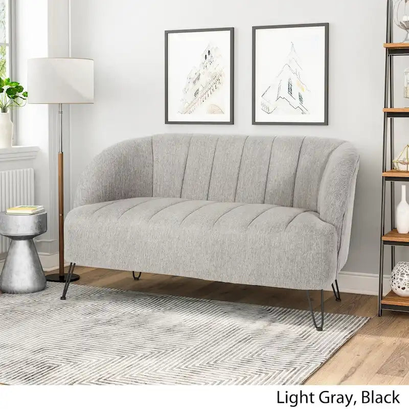 Lupine Modern Fabric Loveseat with Hairpin Legs by Christopher Knight Home 12