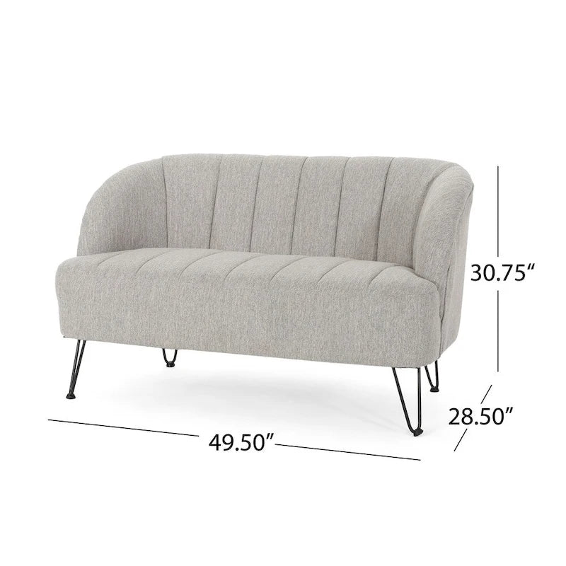 Lupine Modern Fabric Loveseat with Hairpin Legs by Christopher Knight Home 13