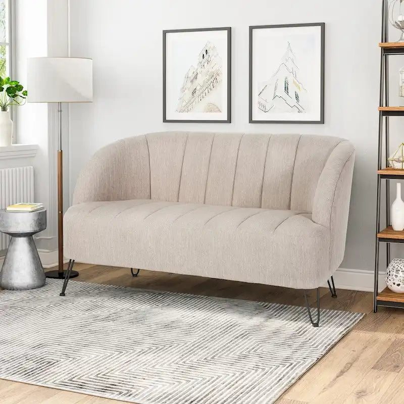 Lupine Modern Fabric Loveseat with Hairpin Legs by Christopher Knight Home 16