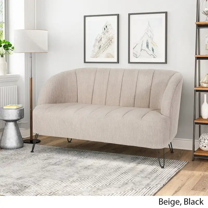 Lupine Modern Fabric Loveseat with Hairpin Legs by Christopher Knight Home 17