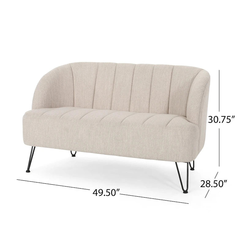 Lupine Modern Fabric Loveseat with Hairpin Legs by Christopher Knight Home 18