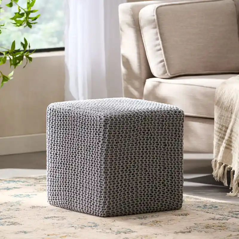 Tessie Knitted Foot Stool by Christopher Knight Home 24