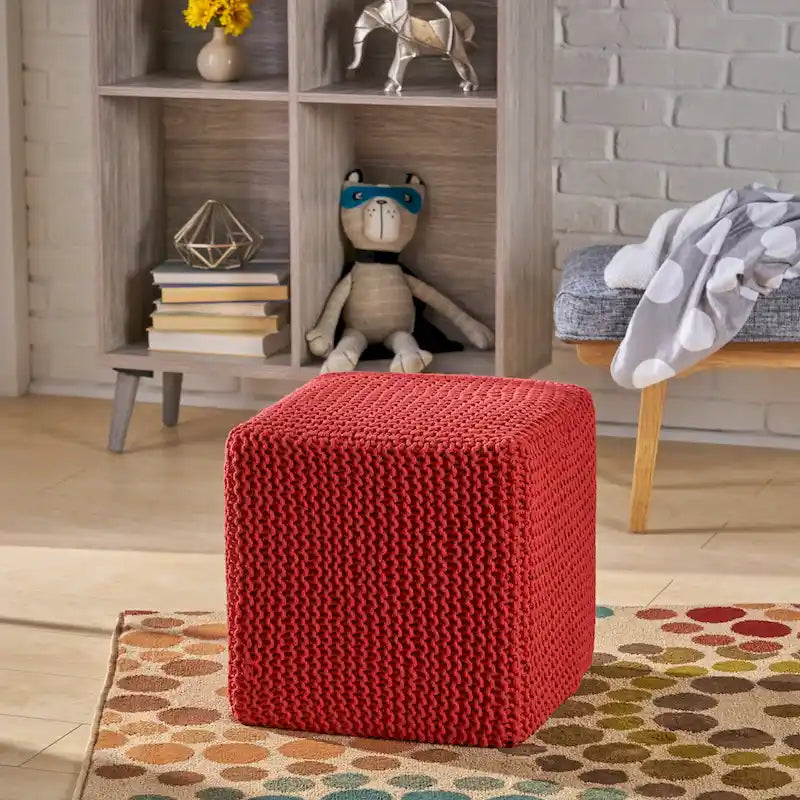 Tessie Knitted Foot Stool by Christopher Knight Home 3