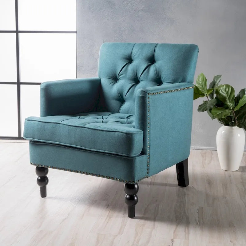Malone Tufted Back Fabric Club Chair by Christopher Knight Home - 28.00 L x 29.50 W x 33.50 H 28
