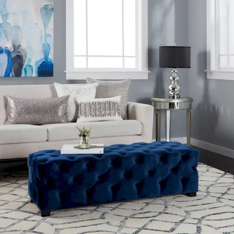 Piper Glam Tufted Velvet Ottoman Bench by Christopher Knight Home 30