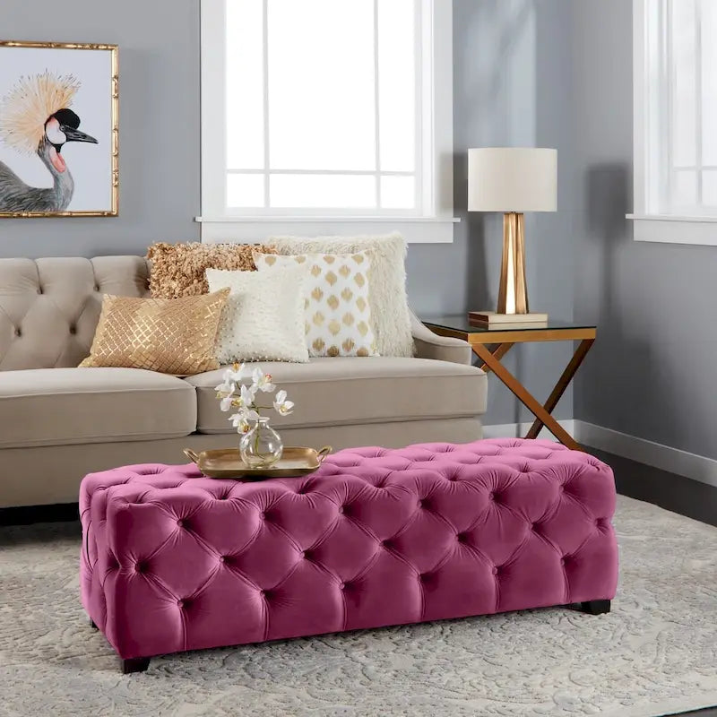 Piper Glam Tufted Velvet Ottoman Bench by Christopher Knight Home 10