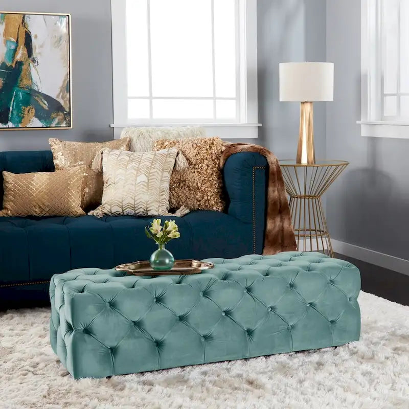 Piper Glam Tufted Velvet Ottoman Bench by Christopher Knight Home 12