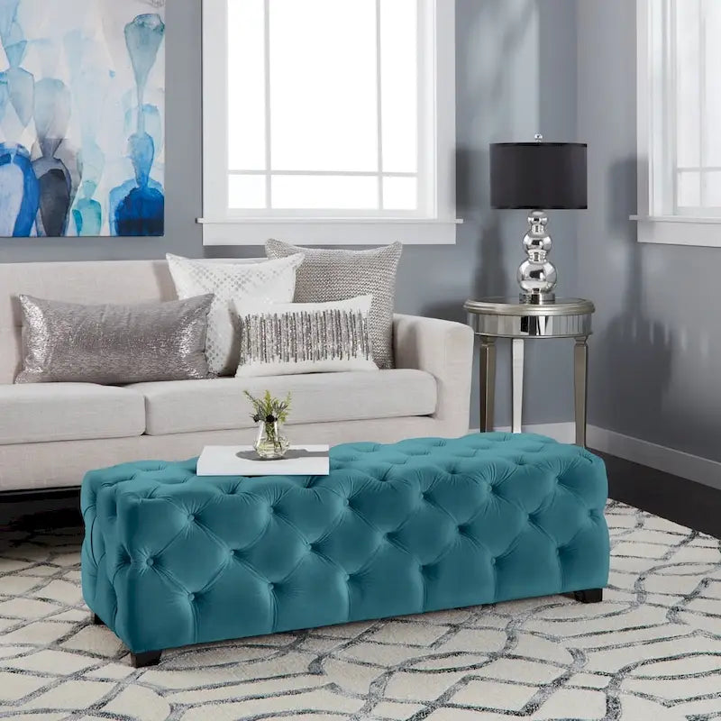 Piper Glam Tufted Velvet Ottoman Bench by Christopher Knight Home 14