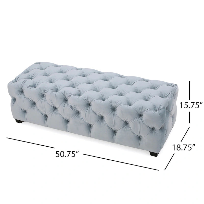 Piper Glam Tufted Velvet Ottoman Bench by Christopher Knight Home 21