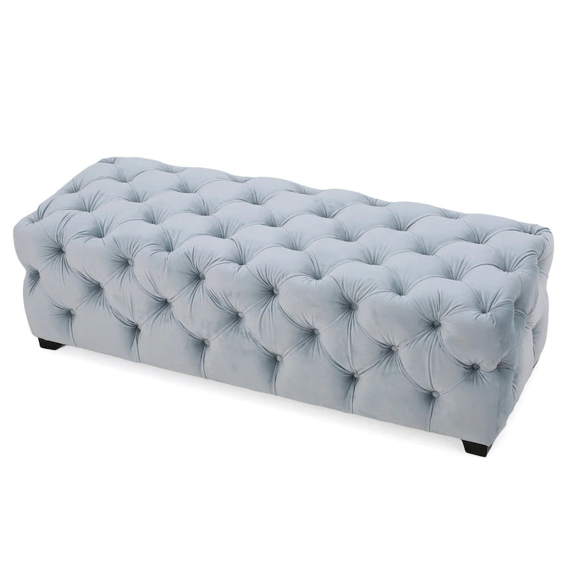 Piper Glam Tufted Velvet Ottoman Bench by Christopher Knight Home 22