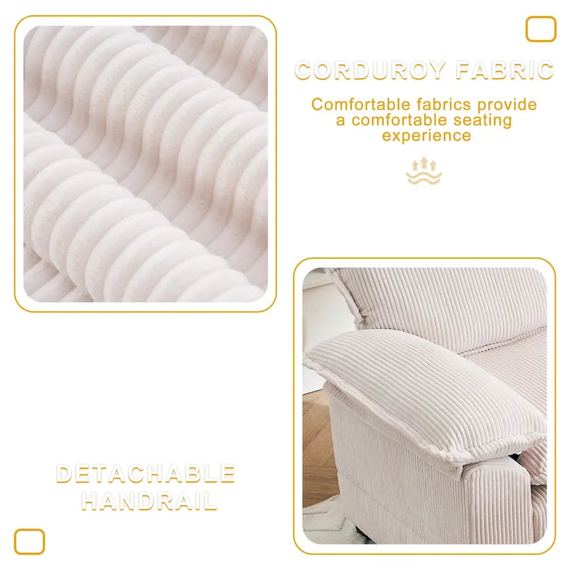 56.9 W Poltrona Oversize con Pouf, Poltrona da Lettura per Camera da Letto, Divano Letto Pigro, Poltrona Reclinabile Singola Moderna Oversize 29