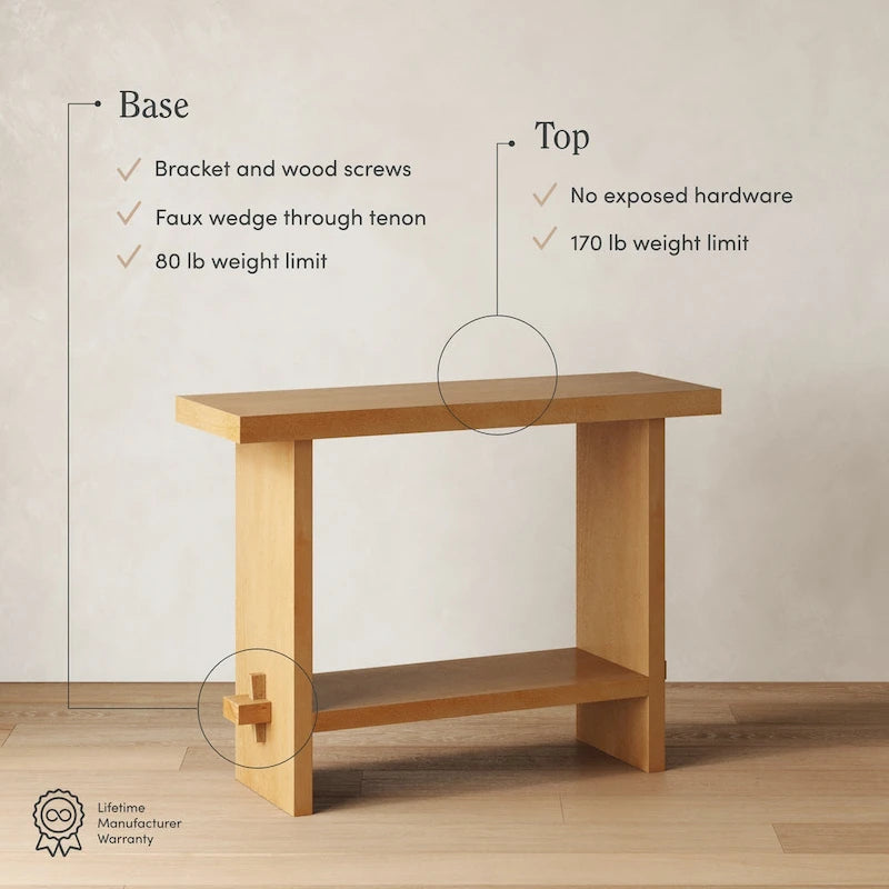 Nathan James Virgo Farmhouse 2-Tier Console Table in Wire-Brushed Wood Finish 11