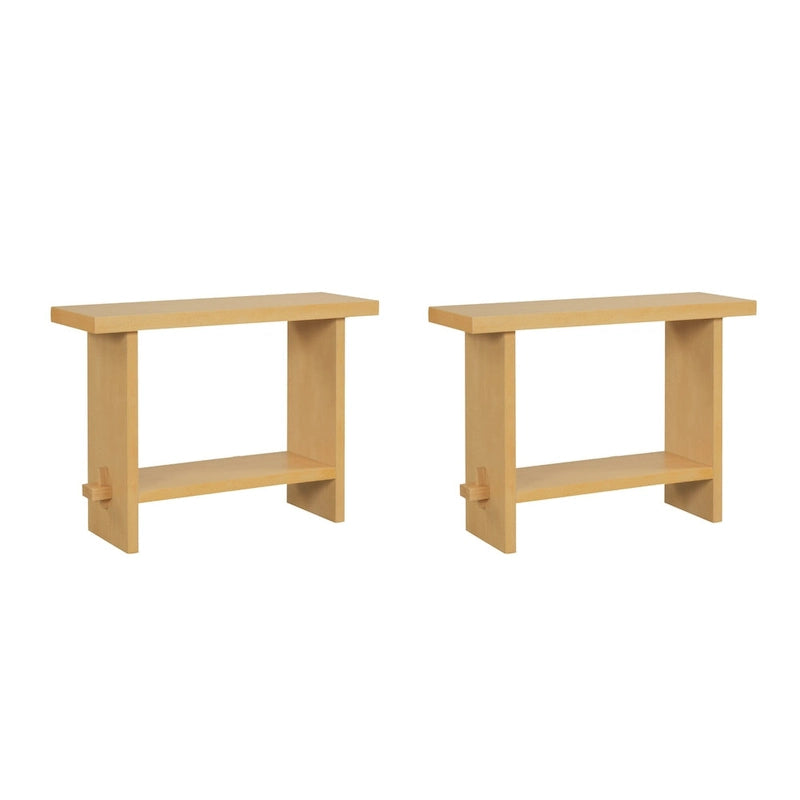Nathan James Virgo Farmhouse 2-Tier Console Table in Wire-Brushed Wood Finish 27