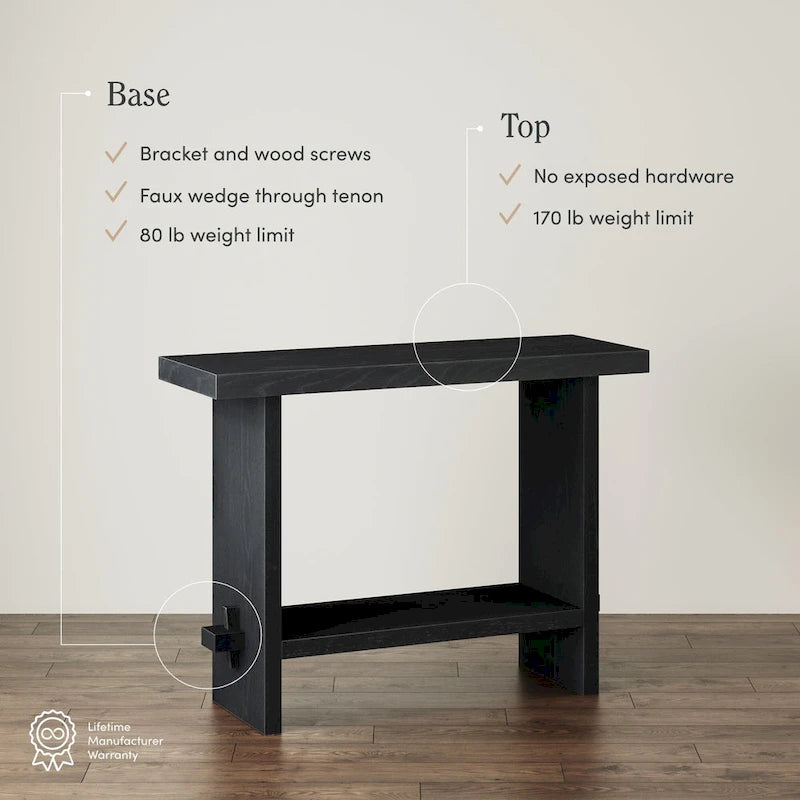 Nathan James Virgo Farmhouse 2-Tier Console Table in Wire-Brushed Wood Finish 29