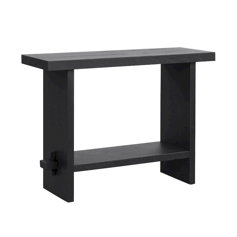 Nathan James Virgo Farmhouse 2-Tier Console Table in Wire-Brushed Wood Finish 32