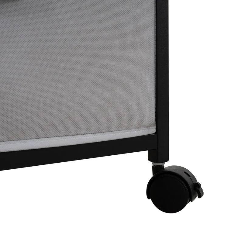 2 Drawer Mobile File Cabinet Rolling Printer Stand with Open Storage Shelf Fabric Vertical Filing Cabinet 18