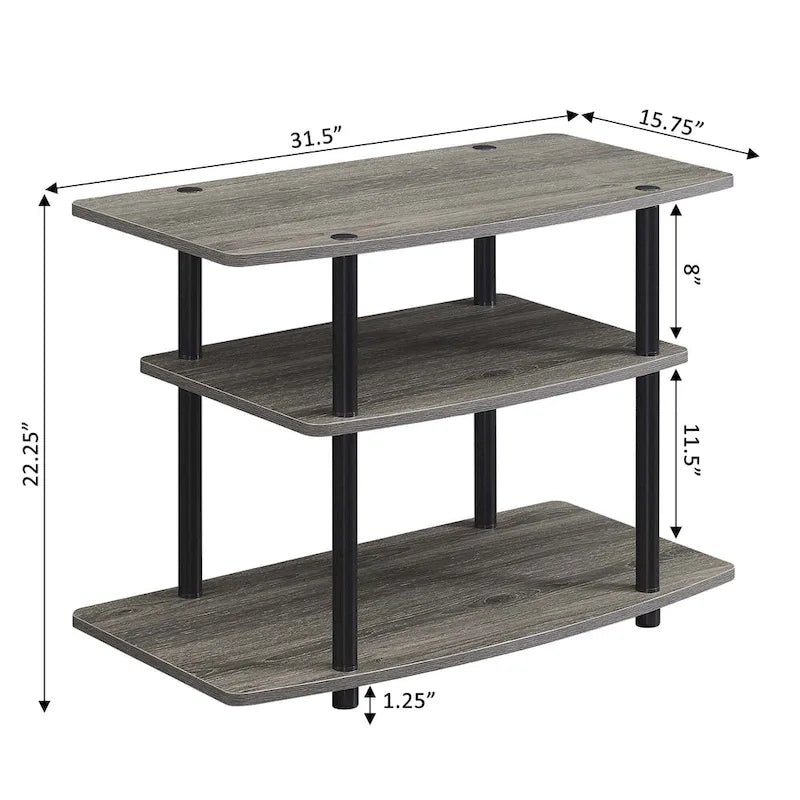 Convenience Concepts Designs2Go No Tools 3 Tier TV Stand 22