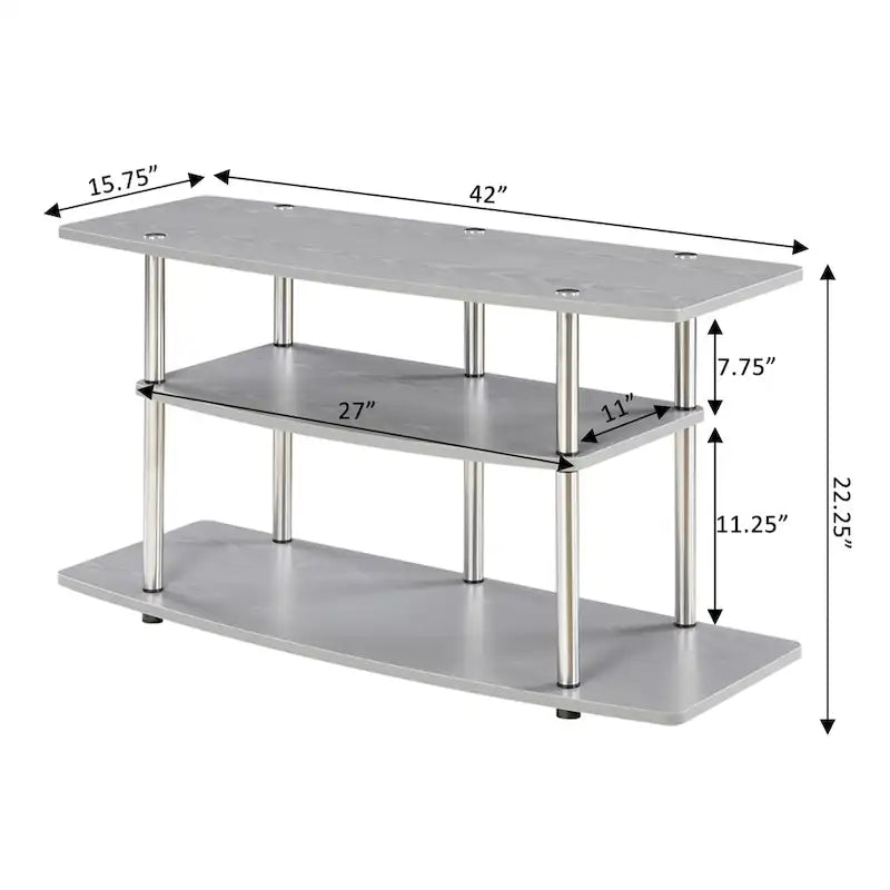 Convenience Concepts Designs2Go No Tools 3 Tier Wide TV Stand 9